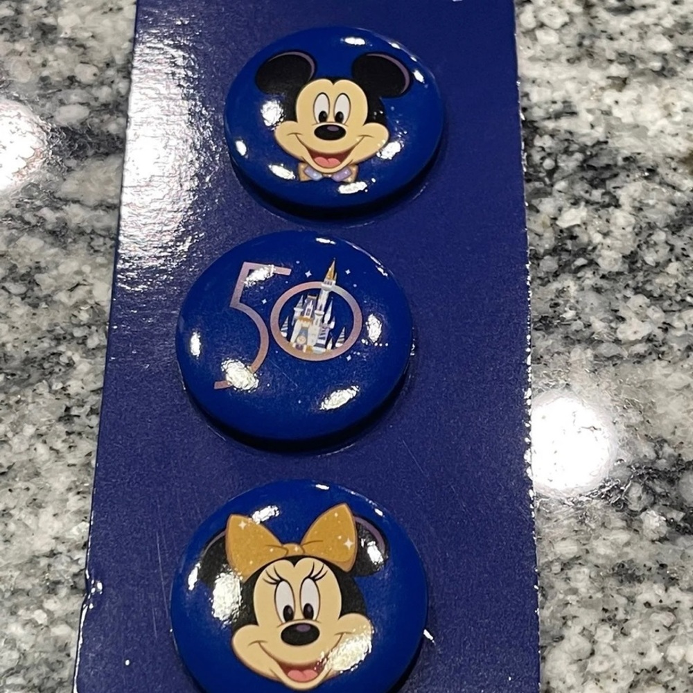 Disney 50th Anniversary Mickey and Minnie buttons